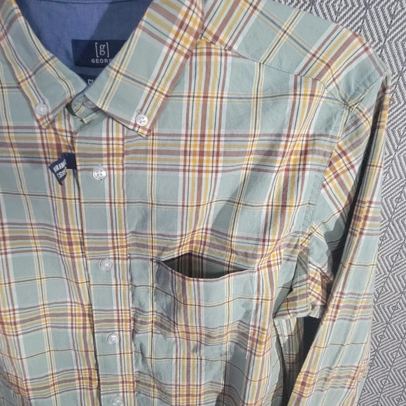 NWOT George Classic Multi-colored Long Sleeve Button Up kle Resistant Size Small - Picture 8 of 15